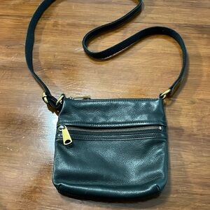 Black cross body leather Fossil purse
